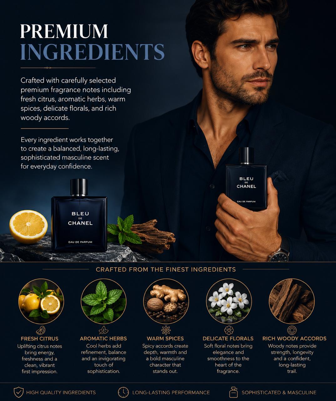 BLEU EAU DE PARFUM 100ML – MEN'S LUXURY FRAGRANCE.